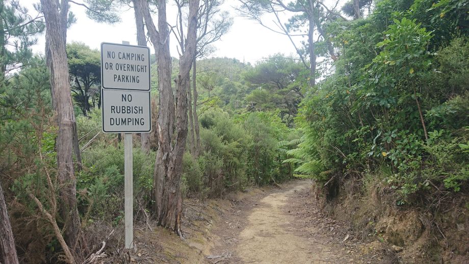 No Camping Sign at Taken In Bay