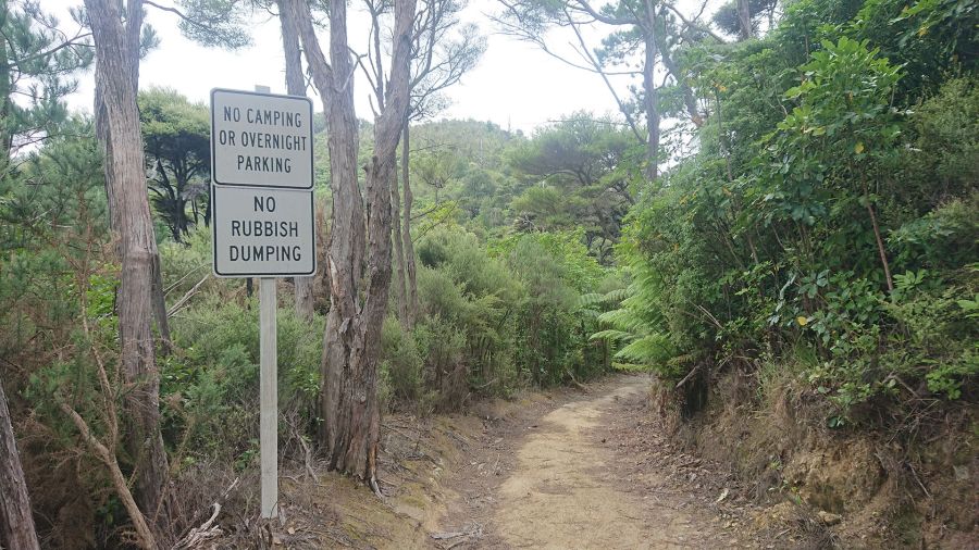 No Camping Sign at Taken In Bay