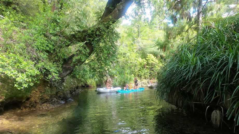 Exploring the river in Chance Bay